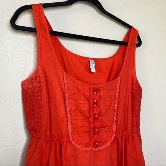 Maeve Anthropologie Oratory Lace Trim Bib Dress Medium - Picture 2 of 9